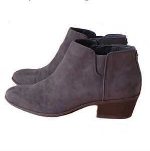 Sam Edeman Preston Suede Ankle Boots Western Cowgirl Boho Casual Low Heel